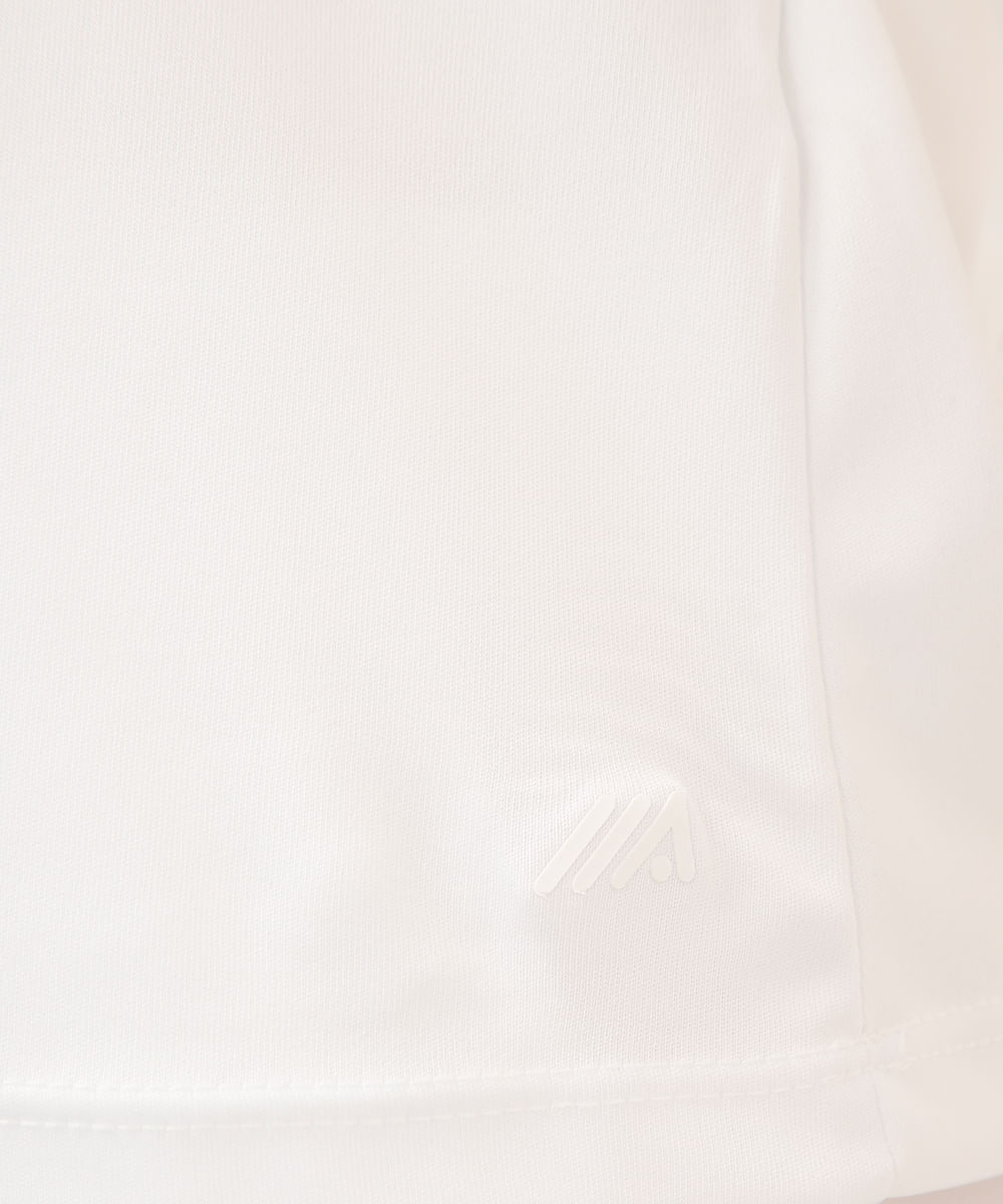 camiseta feminina esportiva manga curta com listras off white