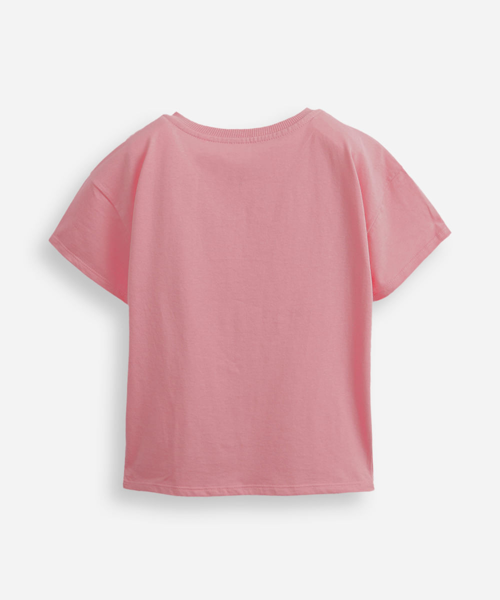 camiseta infantil de algodão cinnamoroll hello kitty com glitter rosa