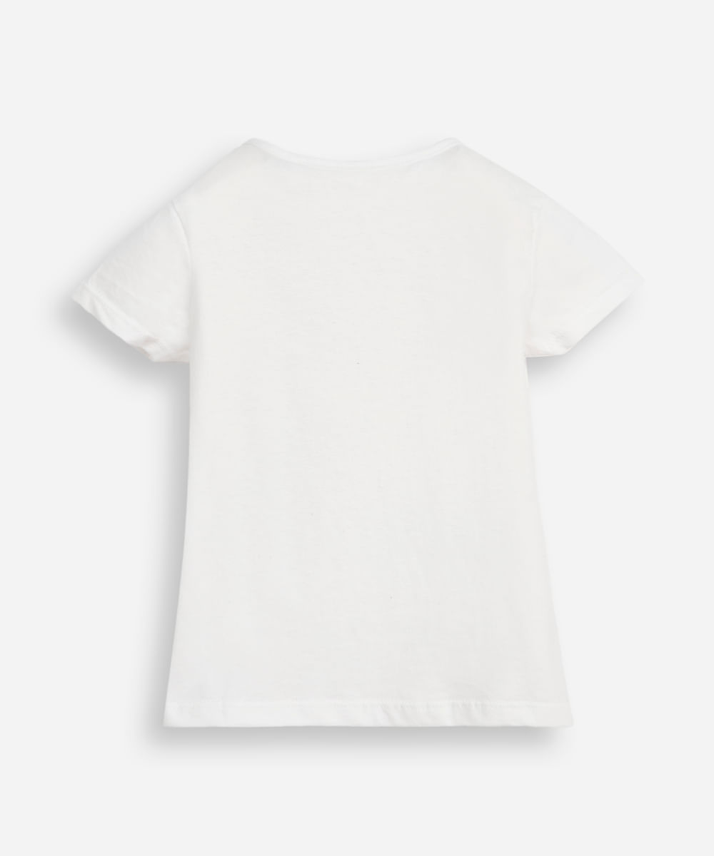 blusa infantil capivara com glitter off white