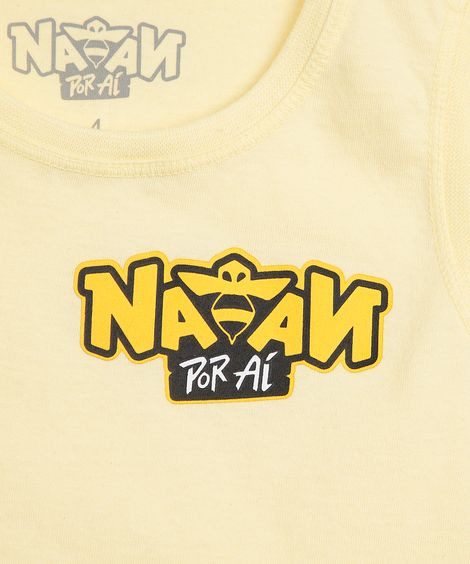 regata infantil de algodão natan por aí amarela
