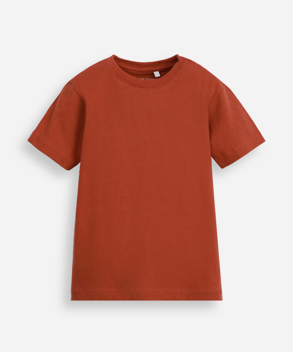 camiseta de algodão infantil manga curta básica vermelha