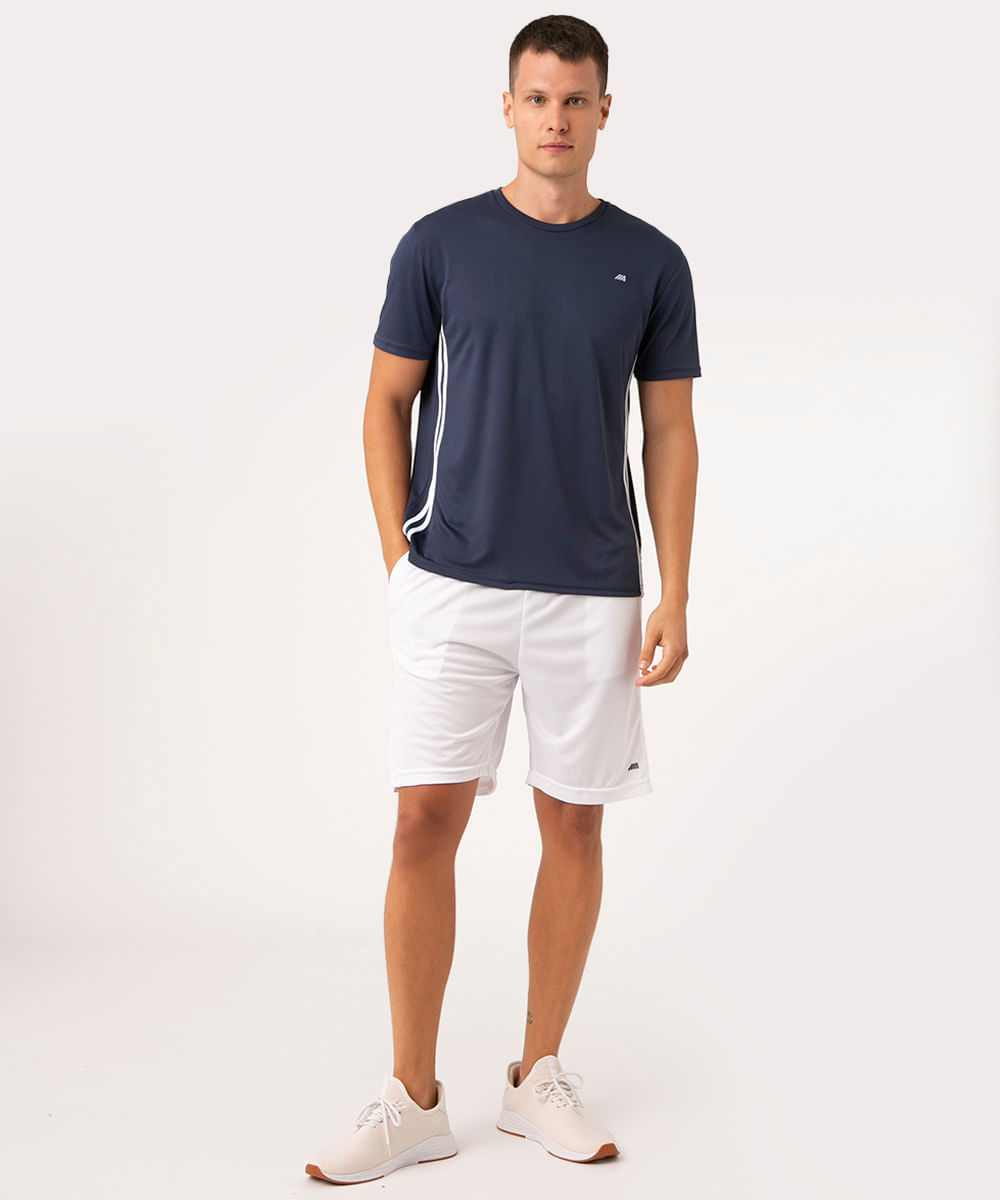 camiseta masculina esportiva ace com listras azul