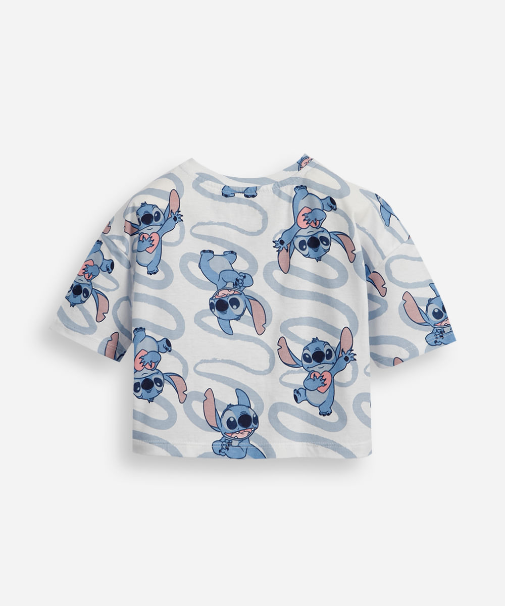 cropped infantil de algodão stitch off white