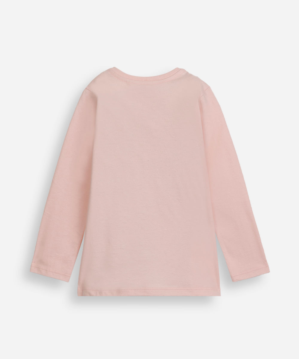 camiseta infantil de algodão magali com glitter rosa