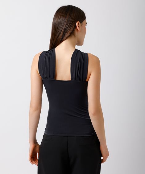 blusa feminina franzida mindset preta