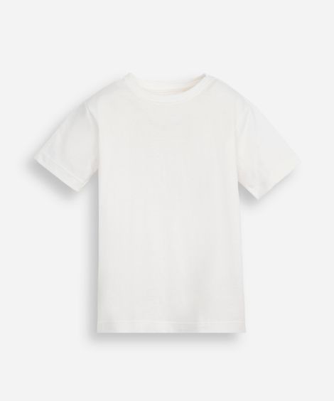 camiseta de algodão infantil manga curta básica off white
