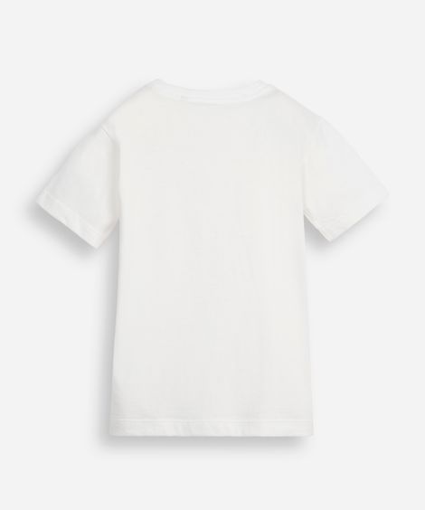 camiseta de algodão infantil manga curta básica off white