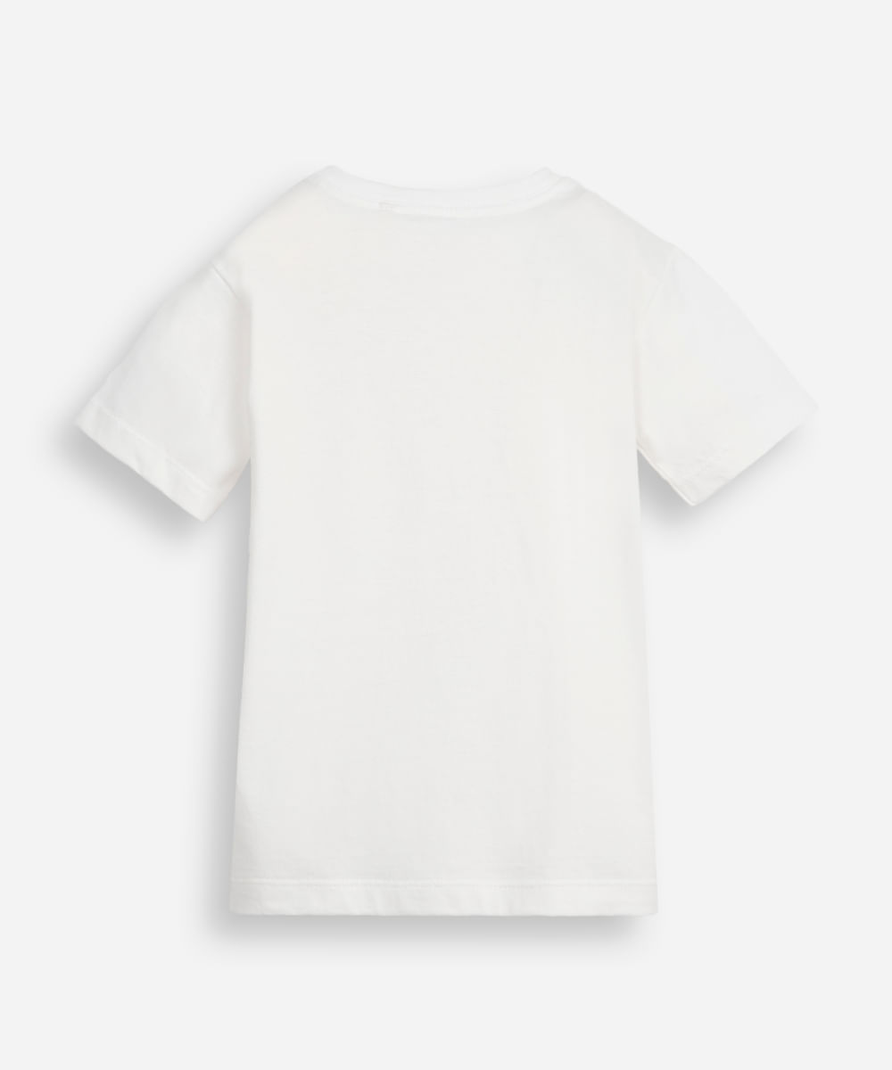 camiseta de algodão infantil manga curta básica off white