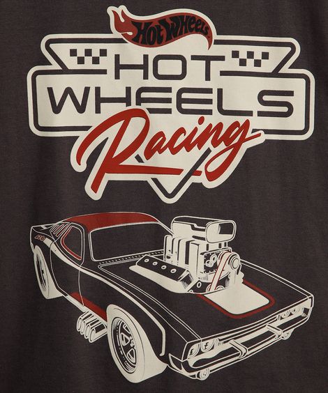 camiseta infantil de algodão hot wheels chumbo