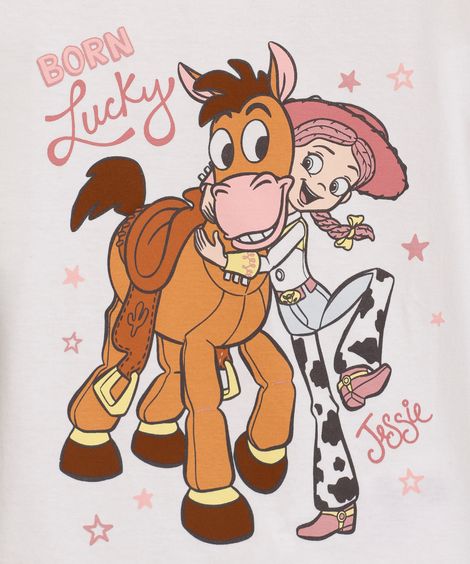 camiseta infantil de algodão jessie toy story off white