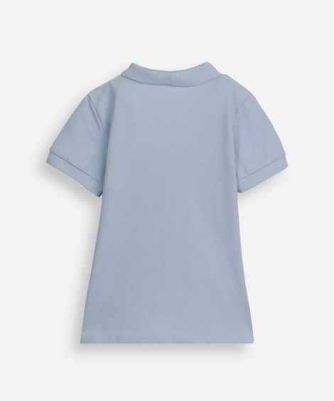 polo infantil de algodão com bordado azul