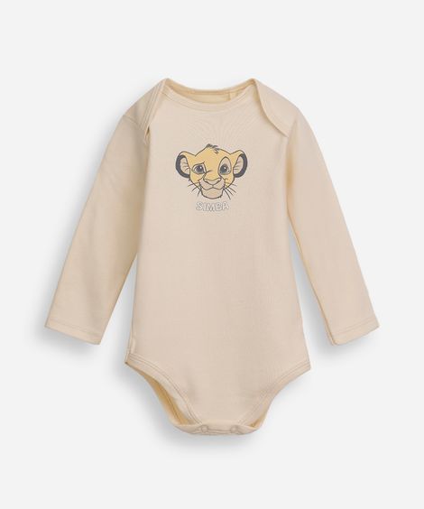 body infantil de algodão simba bege