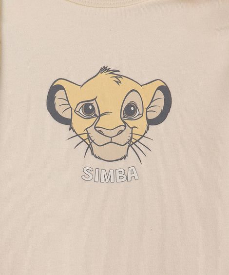 body infantil de algodão simba bege