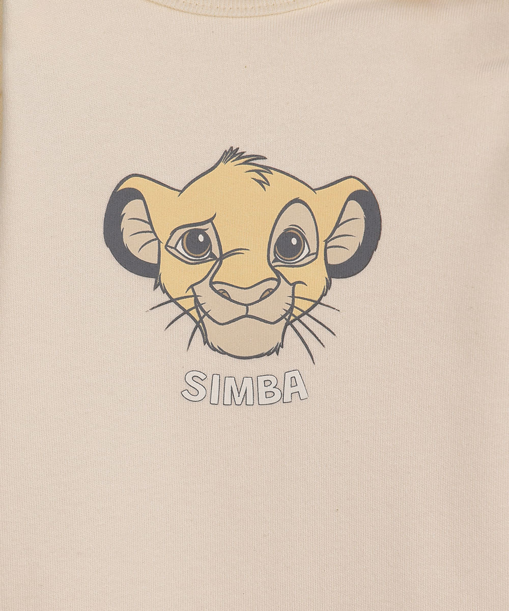 body infantil de algodão simba bege