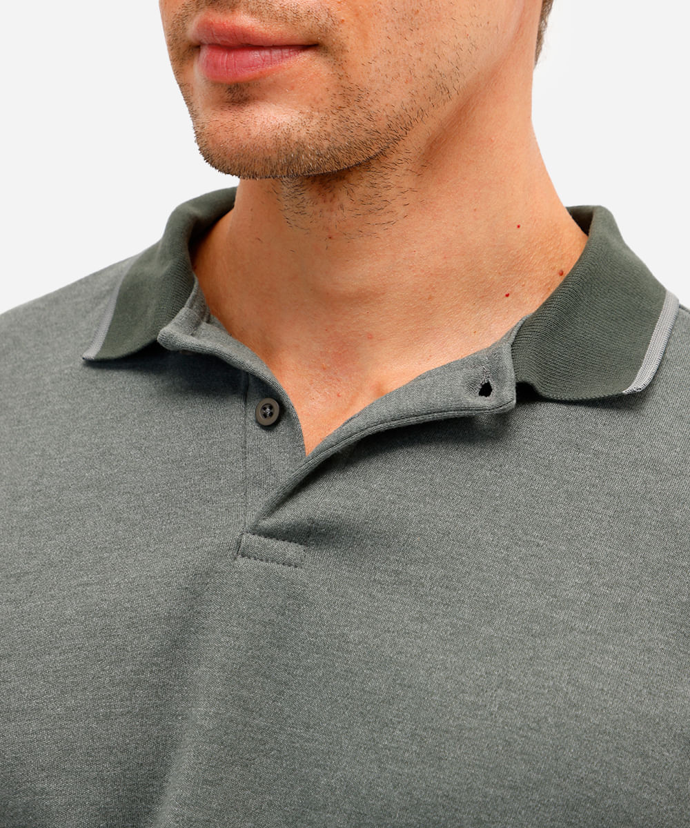 polo básica masculina slim manga curta verde