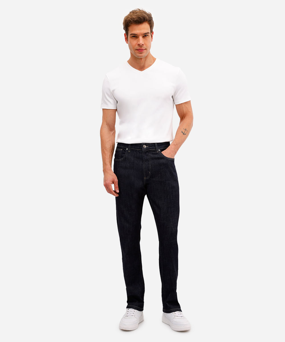 calça slim masculina jeans azul