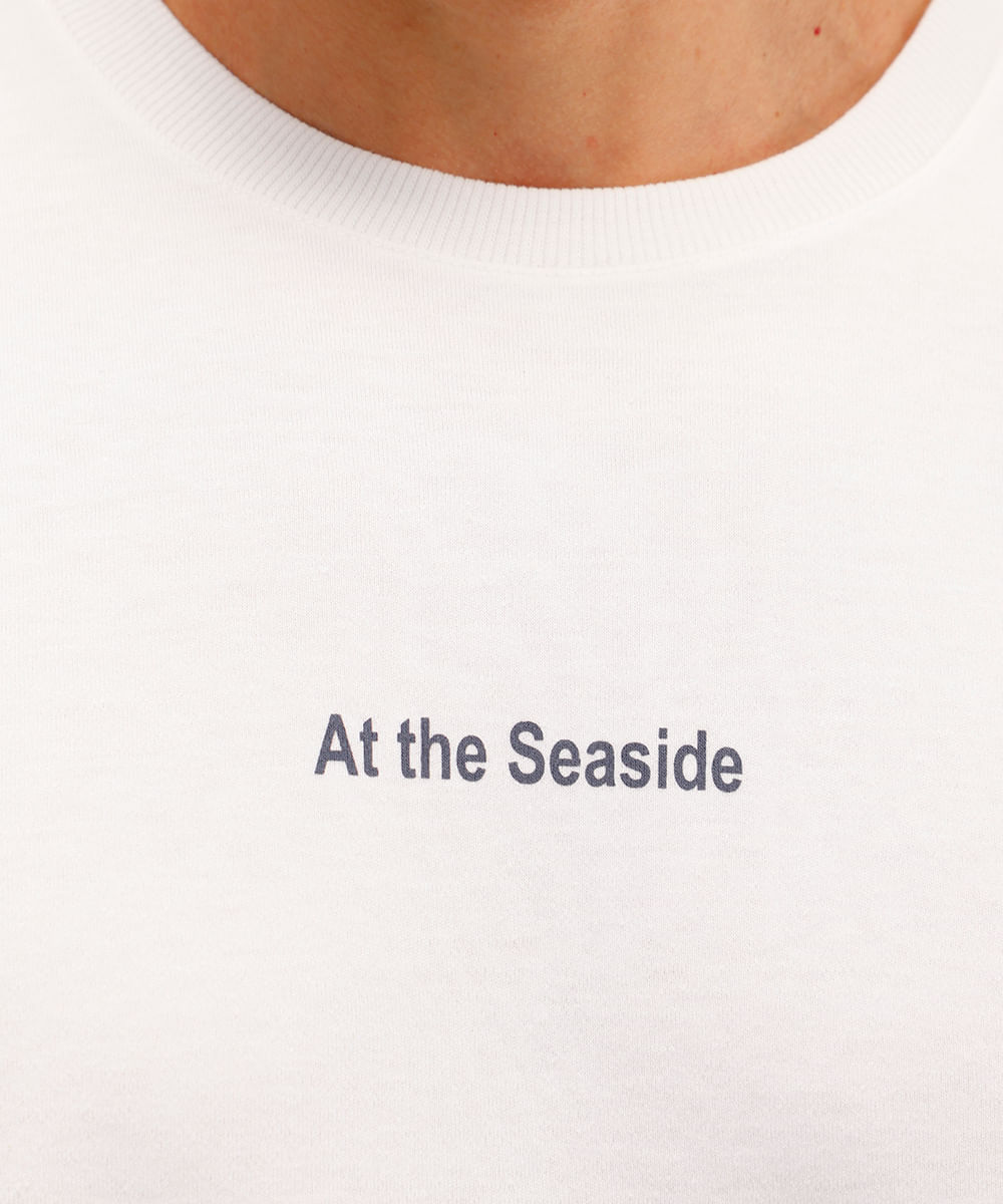 camiseta masculina manga curta estampada off white