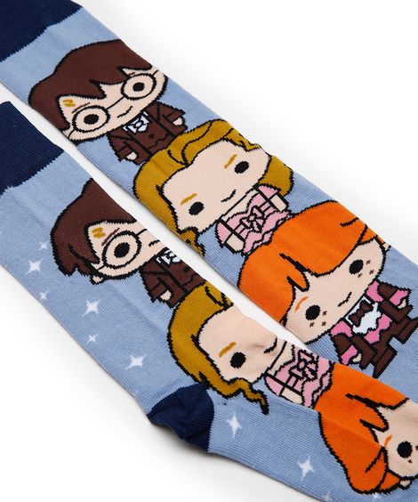 meia cano longo harry potter - azul