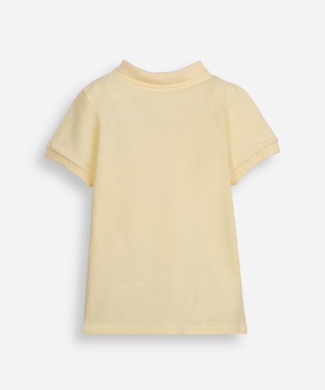 polo infantil de algodão com bordado amarela