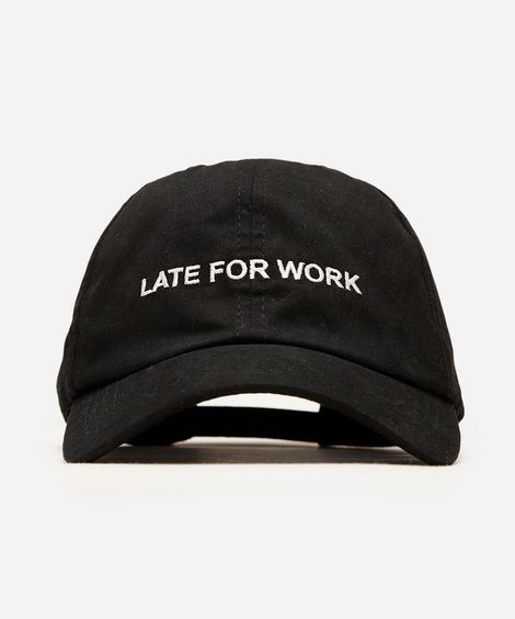 boné aba curva bordado late for work preto