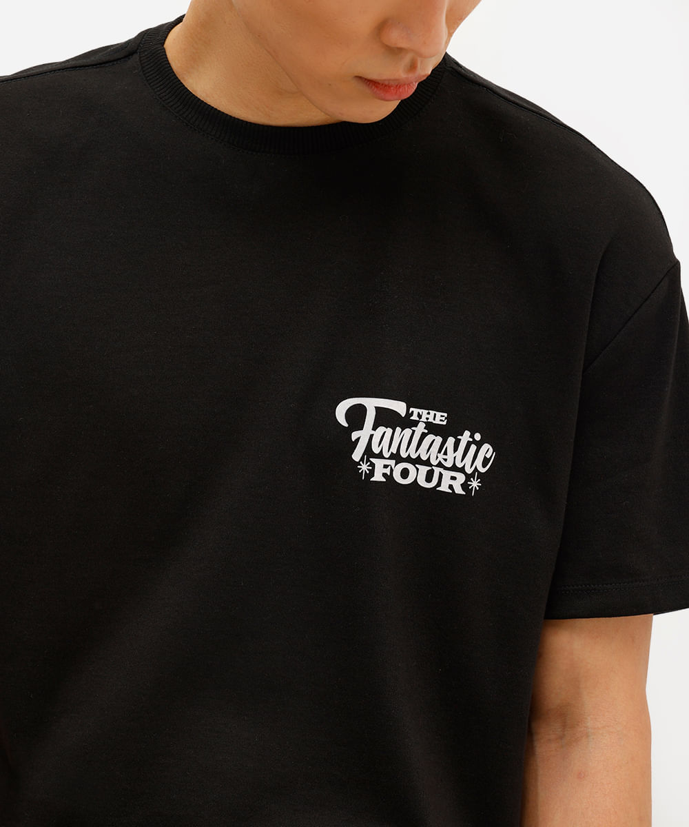 camiseta masculina quarteto fantástico preta