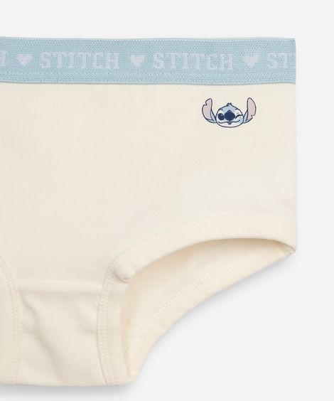 kit de 2 calcinhas infantis de algodão stitch azul