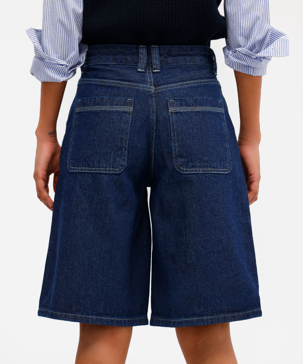 bermuda jorts feminina jeans  azul