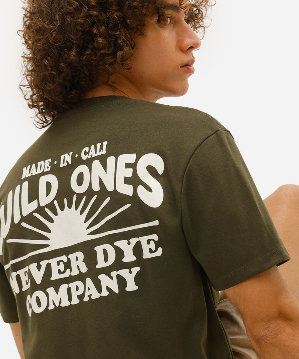 camiseta masculina wild ones manga curta verde