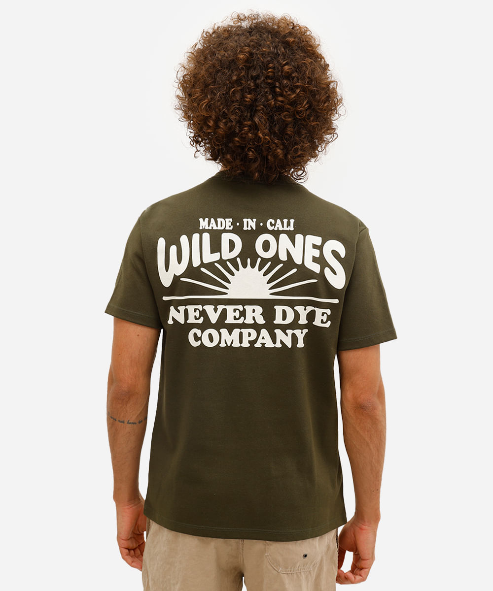 camiseta masculina wild ones manga curta verde