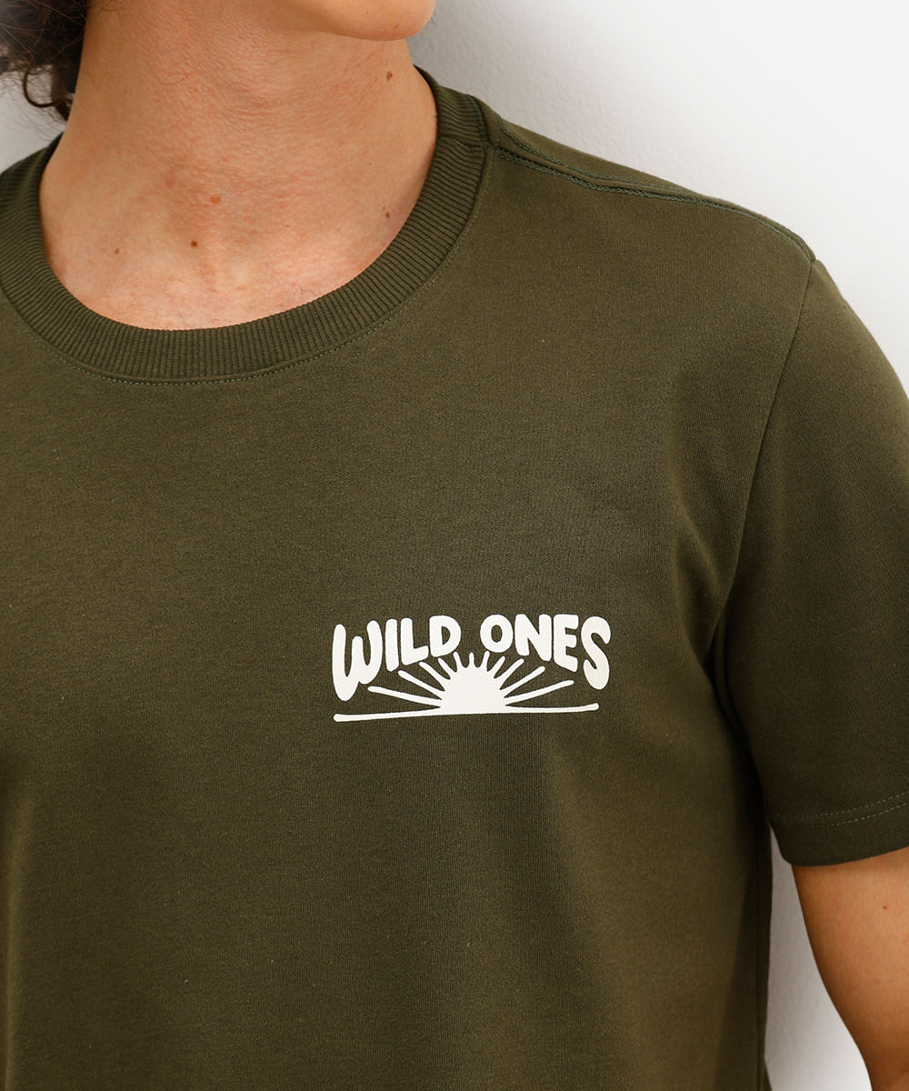 camiseta masculina wild ones manga curta verde