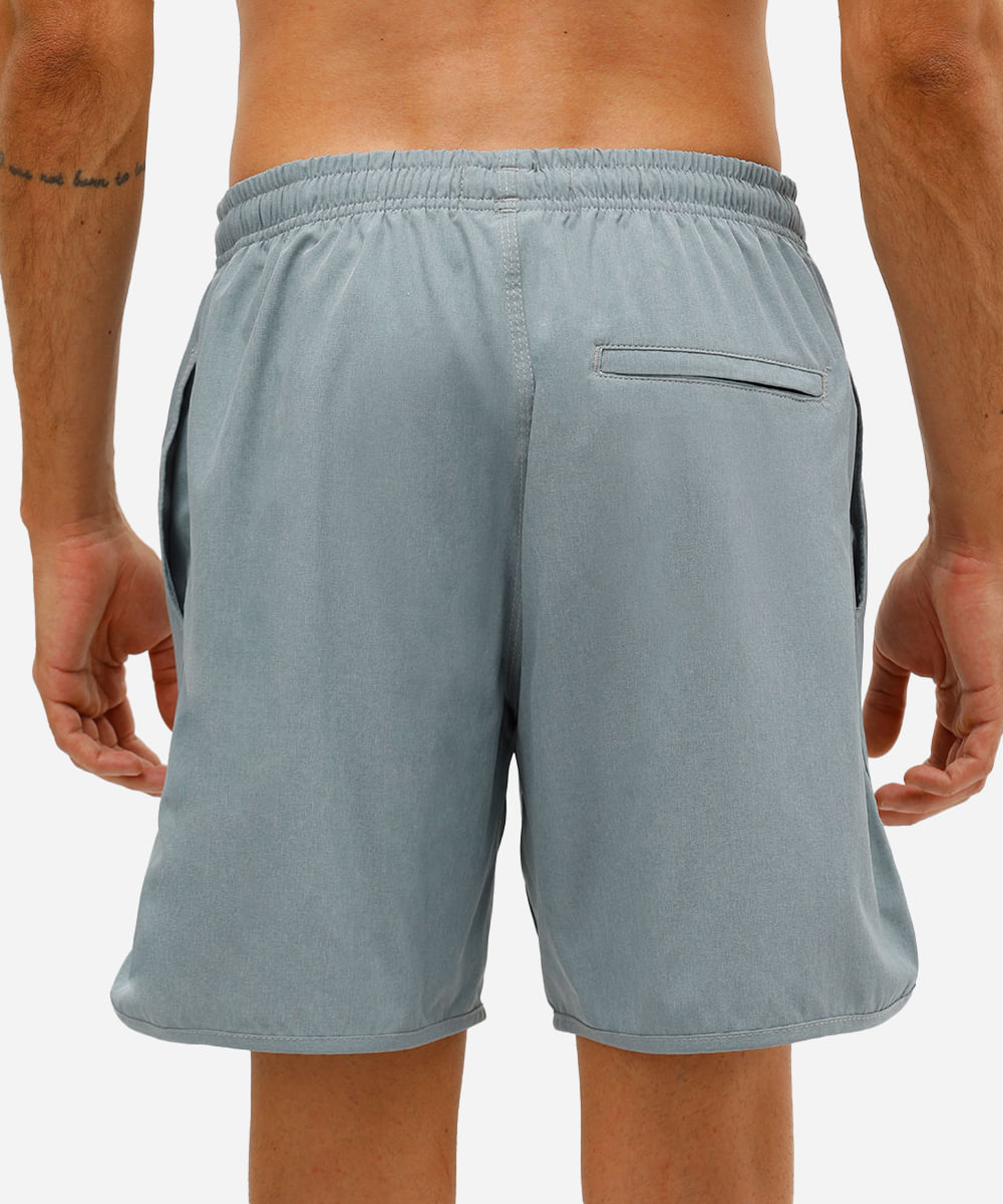 short masculino cós elástico azul