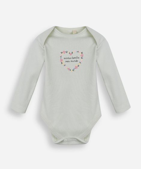 body infantil de algodão estampado verde