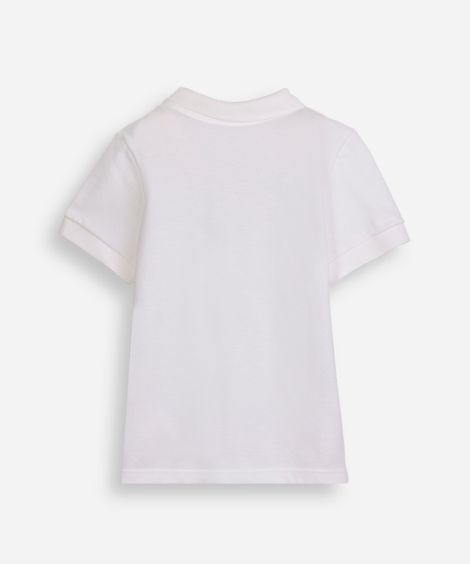 polo infantil de algodão com bordado off white