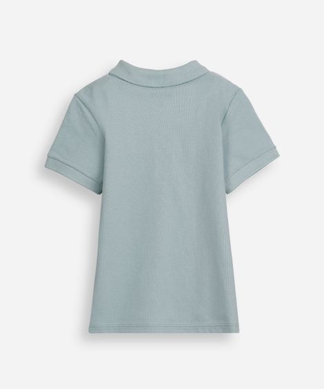 polo infantil de algodão com bordado verde