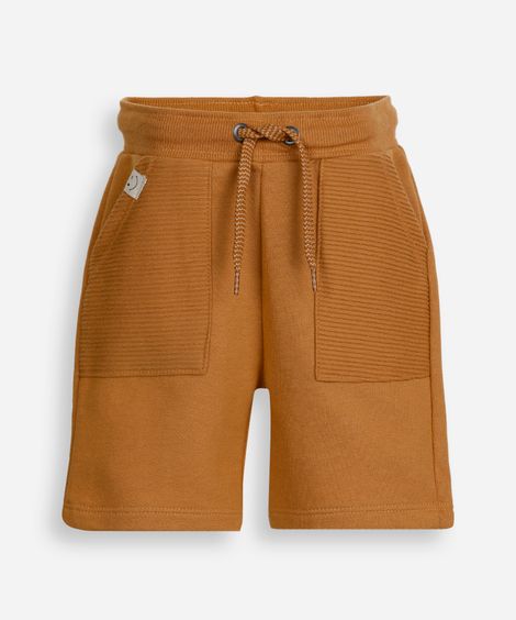 short de moletom infantil com cordão marrom