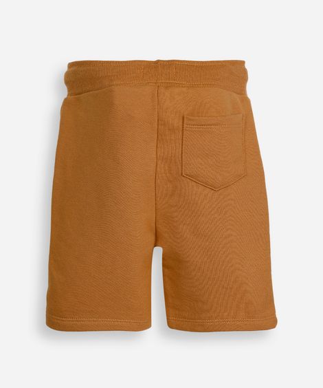 short de moletom infantil com cordão marrom