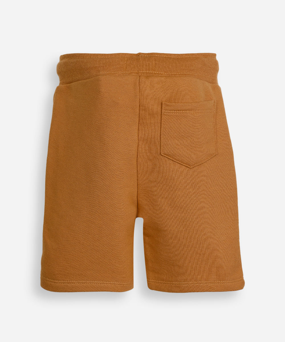 short de moletom infantil com cordão marrom