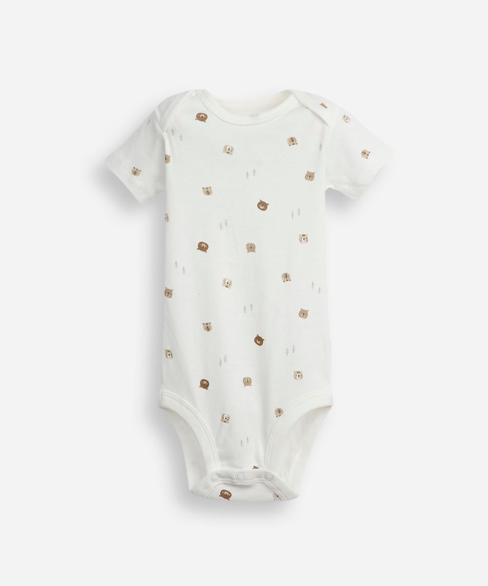 kit de 3 bodies infantis de algodão estampados colorido