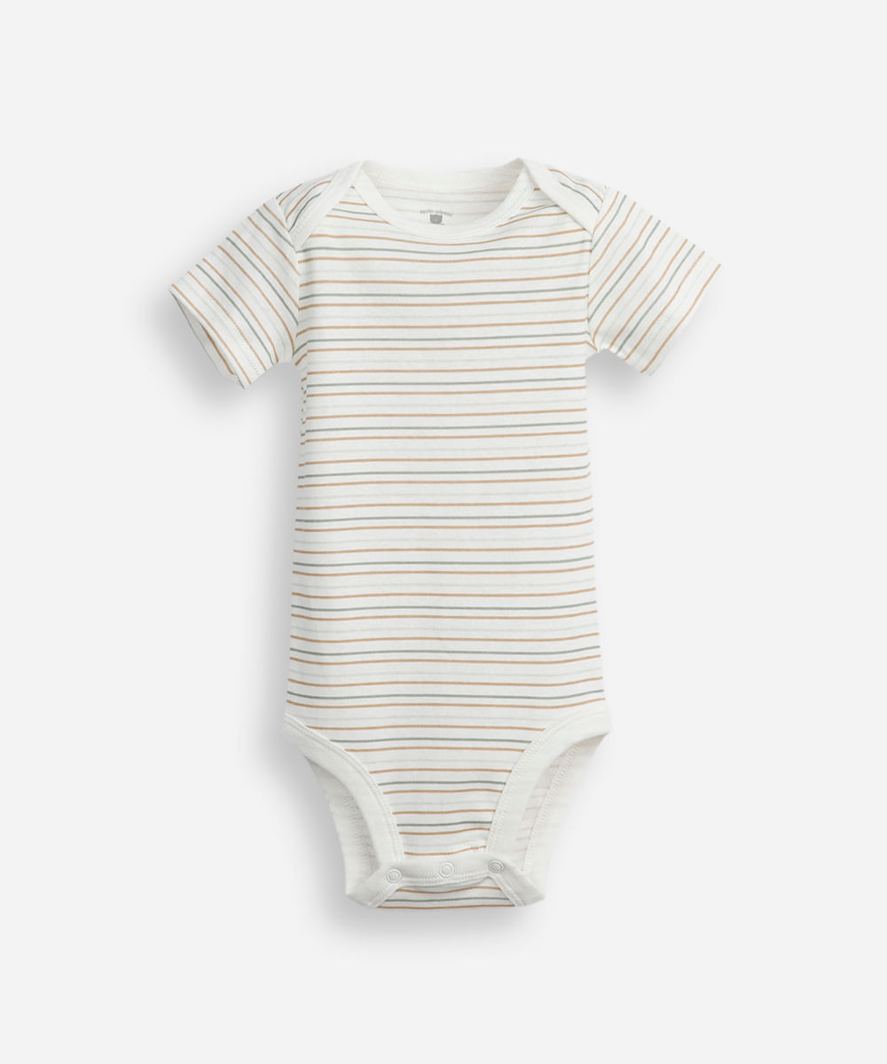 kit de 3 bodies infantis de algodão estampados colorido