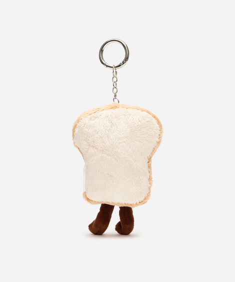 chaveiro bag charm pãozinho bege