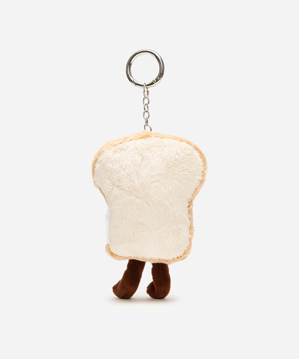 chaveiro bag charm pãozinho bege