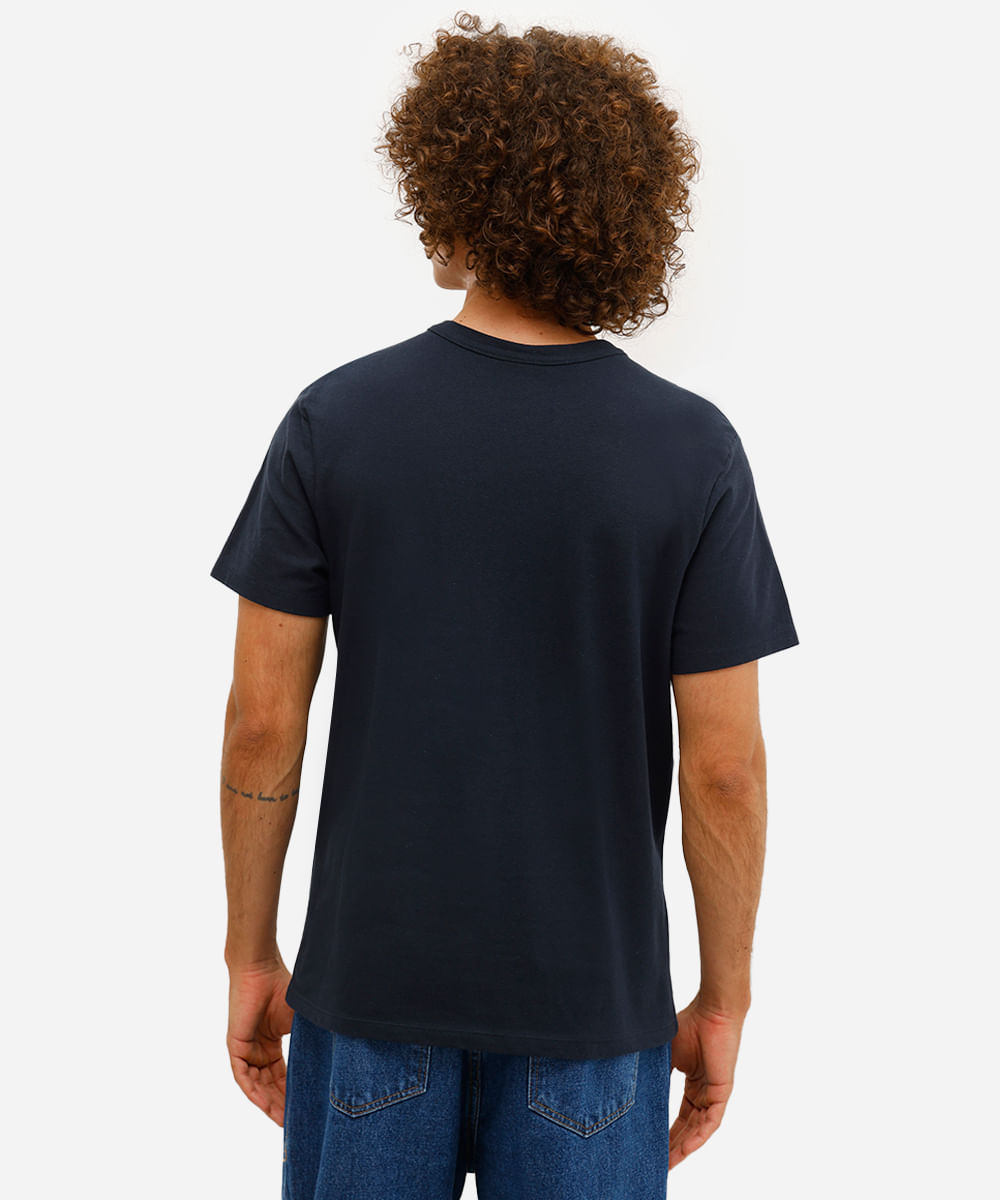 polo masculina gola padre com botão piquet azul