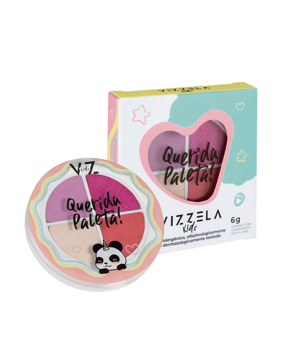 paleta de sombras vizzela infantil querida paleta 6g colorida