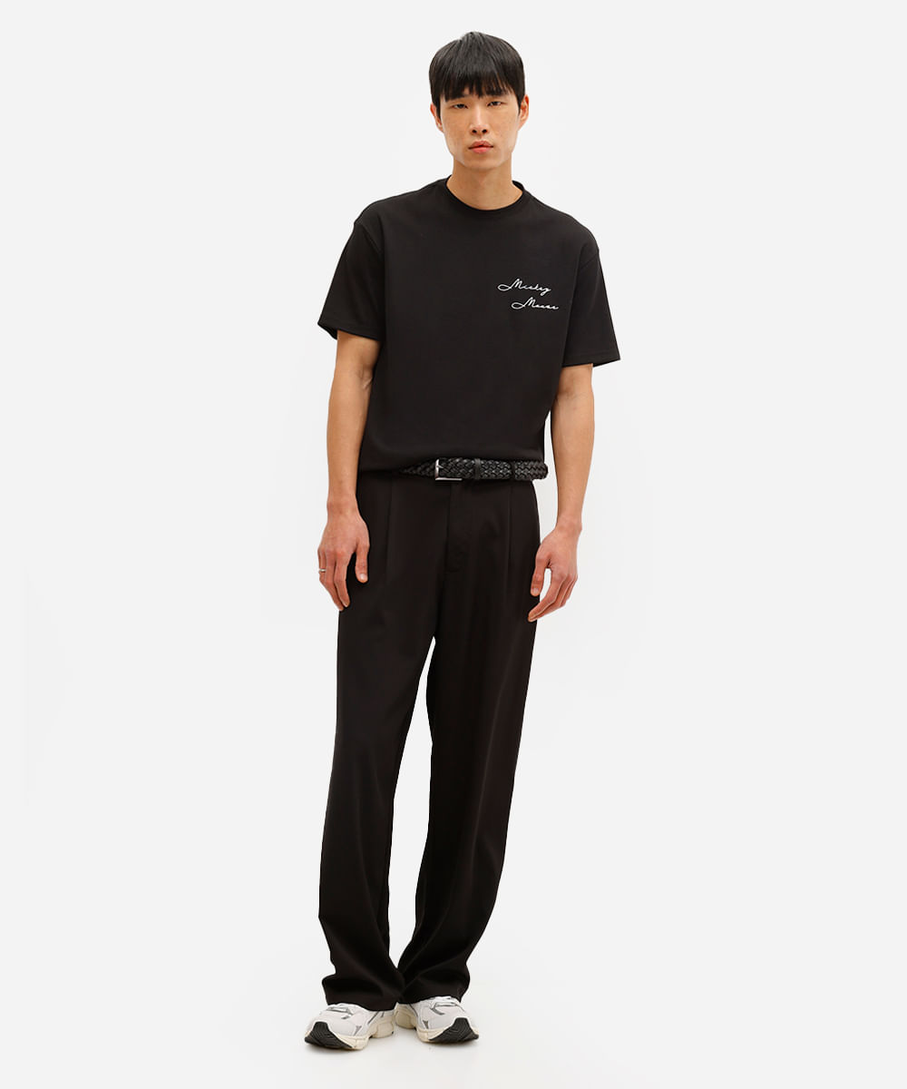 camiseta masculina manga curta mickey preta