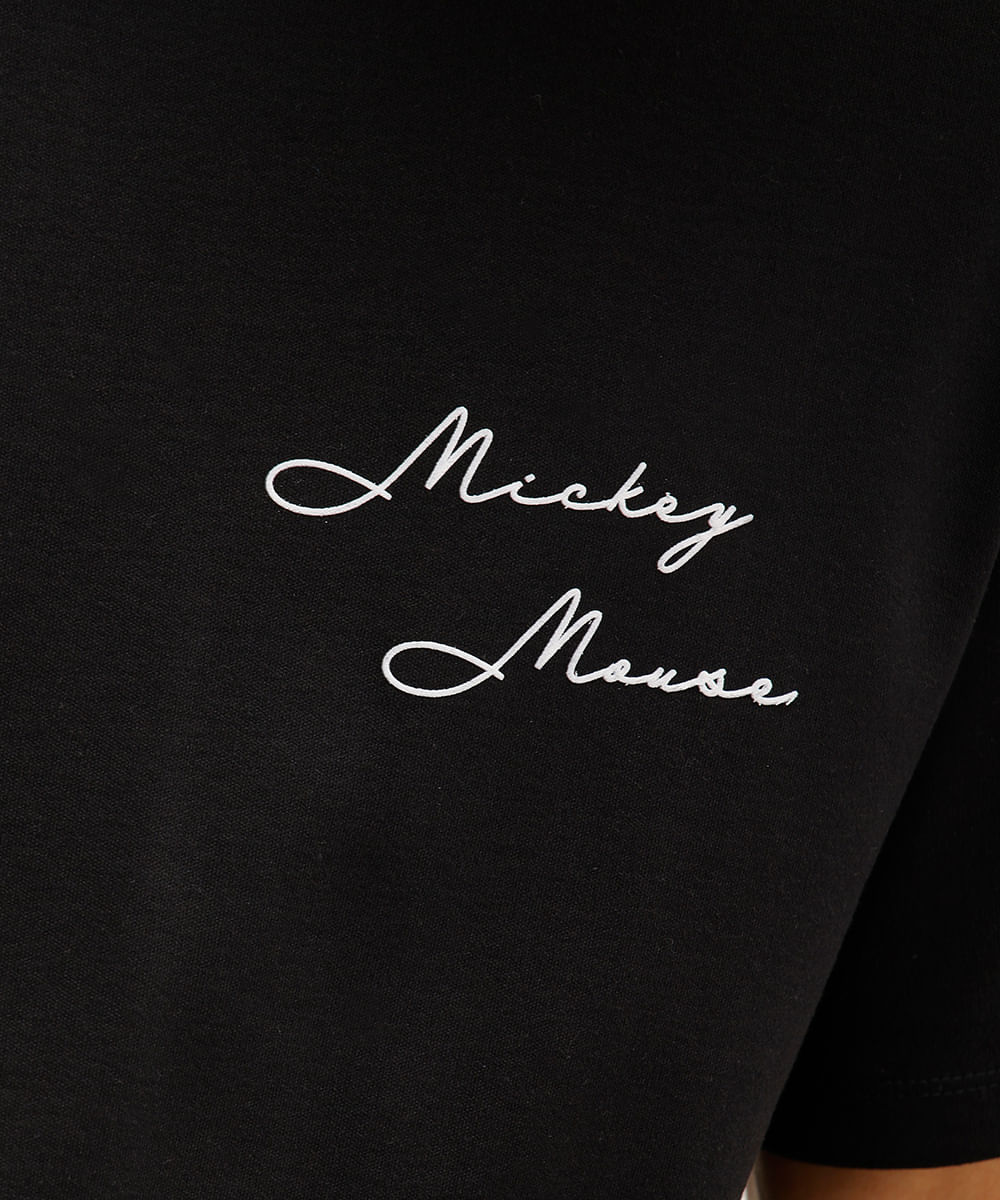 camiseta masculina manga curta mickey preta