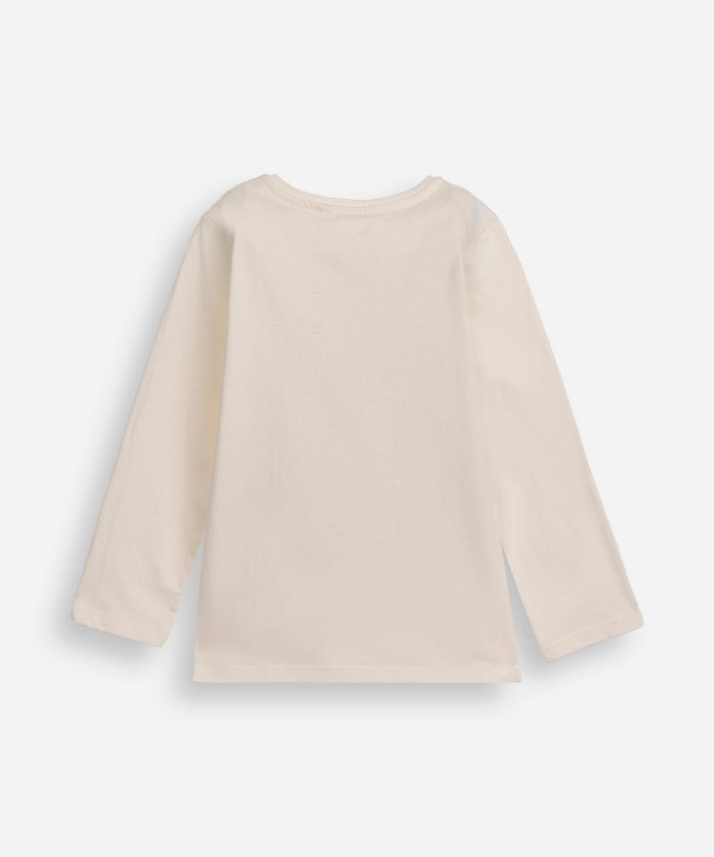 blusa infantil de algodão peppa pig com glitter bege