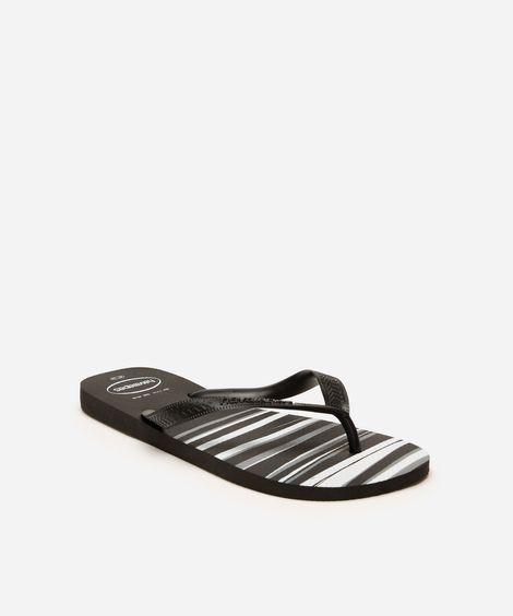 chinelo havaianas top listrado preto