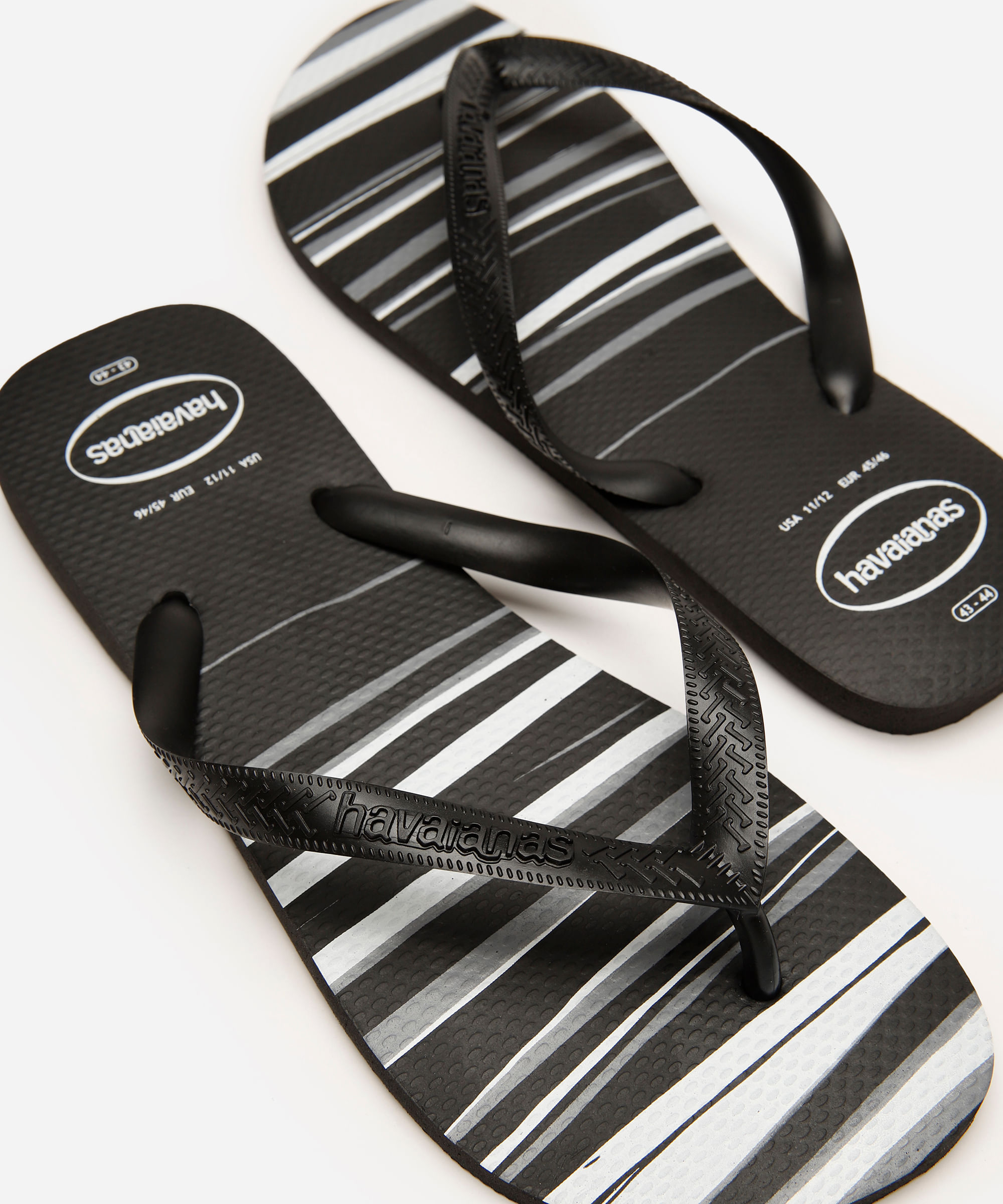 chinelo havaianas top listrado preto