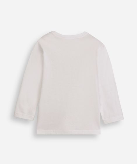 camiseta infantil de algodão urso off white