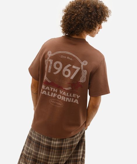 camiseta masculina de algodão california manga curta marrom